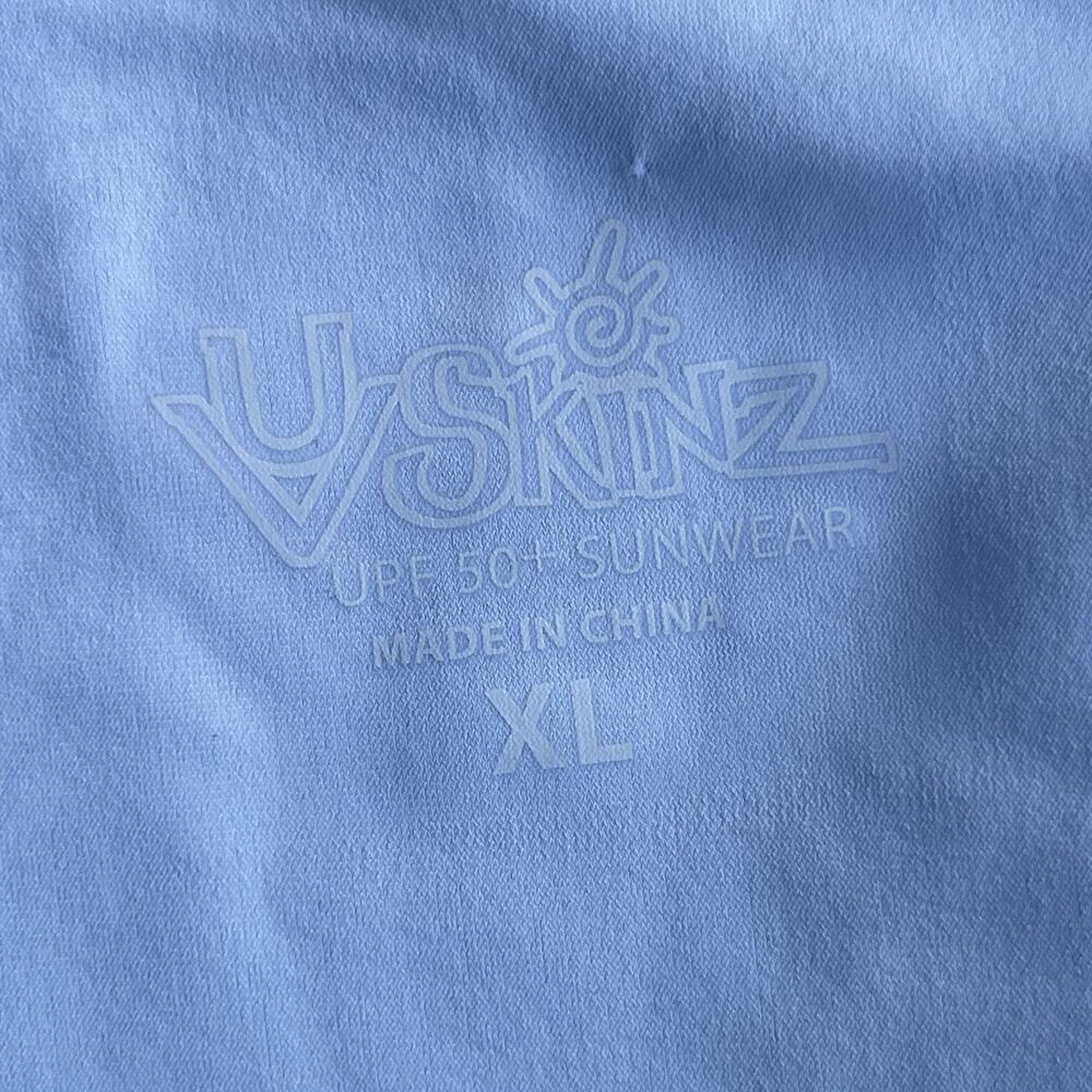 UV Skinz Tank Top Womens XL Blue UPF 50+ Sunwear V-Neck Lined Palm Print - Picture 5 of 13